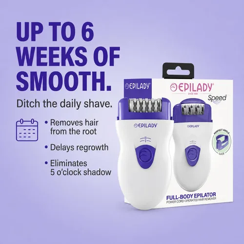 Miniatura 5 de Depiladora con cable y varias velocidades de Epilady Blanco/Morado