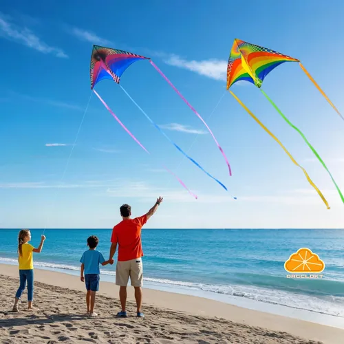 Miniatura 7 de ORGCLDKT-Rainbow Cruiser Delta Kite, Kites for Kids Ages 8-12,4-8,Boys,Girls,Kites for Adults,Beach,Beginners,Giant.1Pc or 3Pcs Pack. Easy to Fly.