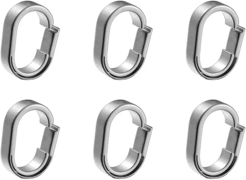 6 llaveros de titanio de liberación rápida, conector múltiple EDC Split llavero mosquetón regalo para hombres y mujeres