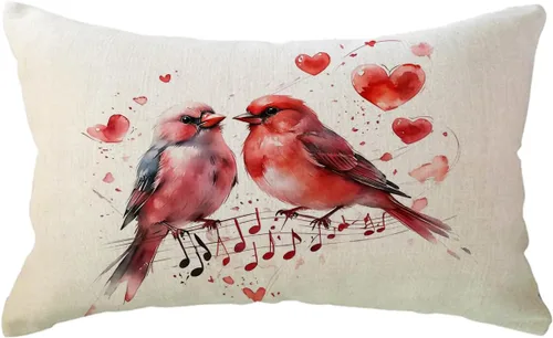 Miniatura 11 de ULOVE LOVE YOURSELF Fundas de almohada decorativas con diseño de pájaros en acuarela, bonitos pájaros, funda de cojín para descansar en alambre
