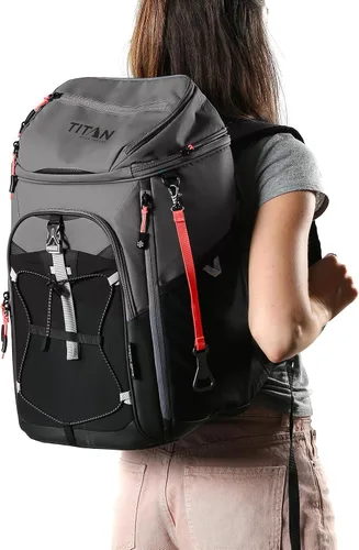 Miniatura 5 de La hielera Titan Deep Freeze Ice Wall mochila con bolsa para 30 latas y paquetes de hielo Piel de tiburón.