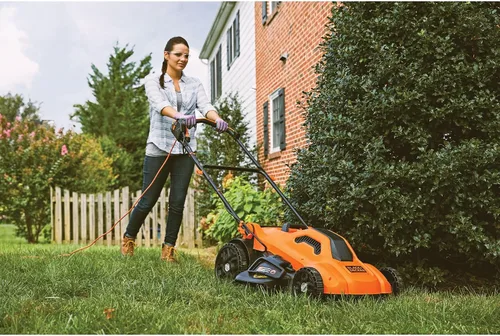 Miniatura 7 de BLACK+DECKER Cortacésped eléctrico con cable, 13 amperios, plataforma de corte de 20 pulgadas, ajuste de altura de 6 ajustes, almacenamiento