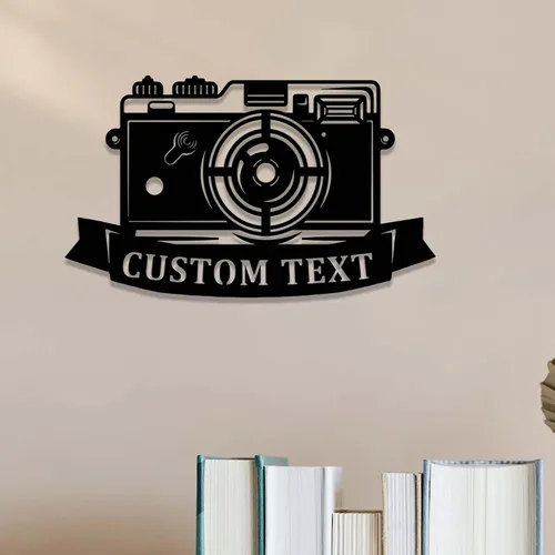 Miniatura 7 de Letrero de fotografía personalizado, decoración de estudio fotográfico, cámara personalizada, arte de pared de metal, fotógrafo, regalo