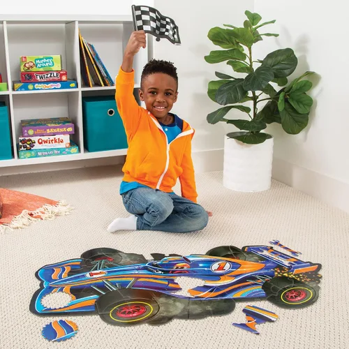 Miniatura 5 de Rompecabezas de piso gigante de Peaceable Kingdom con piezas de formas únicas y divertidas para niños de 3 años en adelante, regalos para niños