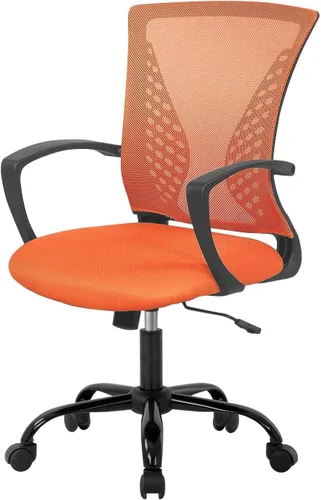 Miniatura 7 de Silla de oficina en casa, silla de escritorio ergonómica, silla de computadora de altura ajustable con soporte lumbar, reposabrazos de malla, silla