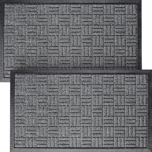 Miniatura 10 de HOMWE Juego de 2 tapetes para puerta delantera, 29.5 x 17.5 pulgadas, tapete para puerta de entrada y patio trasero, seguro para interiores