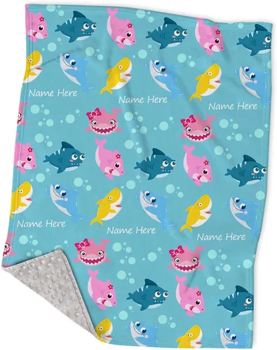 Miniatura 18 de Mantas náuticas personalizadas de color azul marino para niños y niños, mantas de Minky suaves personalizadas con nombre, manta de felpa suave
