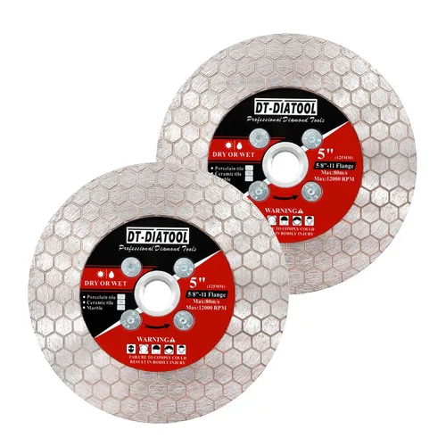 Miniatura 17 de DT-DIATOOL Disco de corte de azulejos de hoja de sierra de diamante de 4 pulgadas para amoladora angular de eje de 7/8 "- 5/8" para cortar