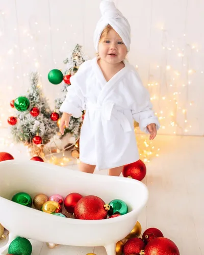 Miniatura 9 de M&G House Accesorios de fotografía para recién nacidos, trajes de baño para sesión de fotos de bebé, bata de baño para niña, 04 Blanco (6-13 Meses)