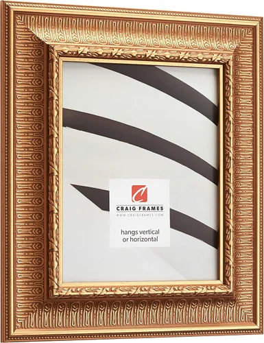 Miniatura 2 de Craig Frames Maximus, portarretratos de 5 x 7 pulgadas con paspartú para mostrar una foto de 4 x 6 pulgadas, color dorado romano