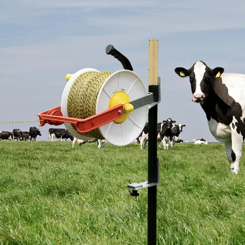 Miniatura 4 de Carrete eléctrico para valla 3:1 con engranaje eléctrico de esgrima estándar con estabilizador de carrete de Polywire con manivela, paquete de 2