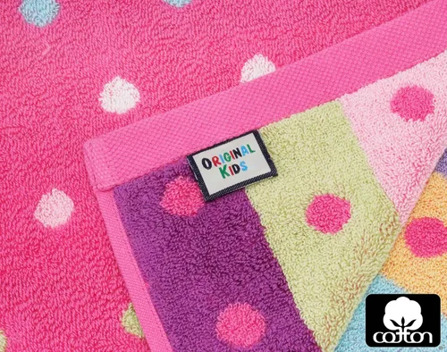 Miniatura 3 de ORIGINAL KIDS Juego de 6 toallas – Bath Time Sugar & Spice – 2 toallas, 2 toallas de mano y 2 paños – 100% algodón jacquard suave absorbente toalla