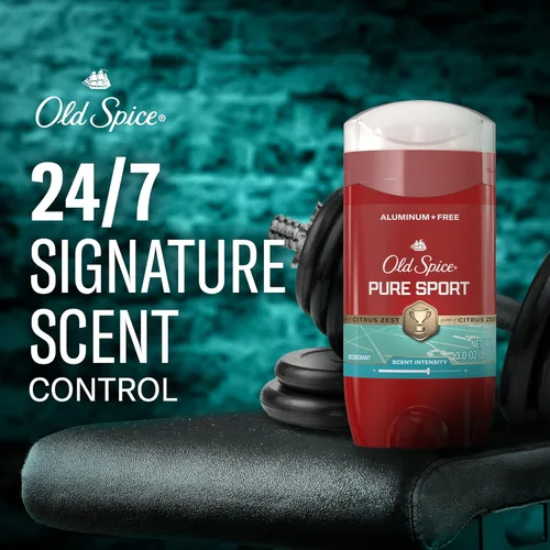 Miniatura 3 de Old Spice Desodorante sin aluminio para hombres, protección contra el olor 24/7, frescura y aroma duradero 24/7, aroma Pure Sport con esencia