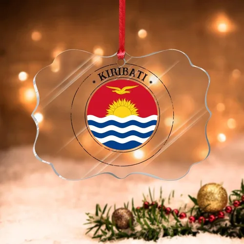 Miniatura 21 de Adornos de Navidad de Kazajstán, bandera de Kazajstán, recuerdo de Navidad, adornos de Navidad acrílicos, bandera nacional, recuerdo de país