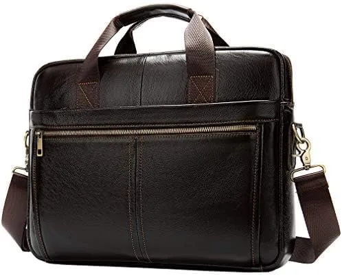 Miniatura 2 de Hebetag Bolso bandolera de cuero pequeño para hombre, para viajes al aire libre, negocios