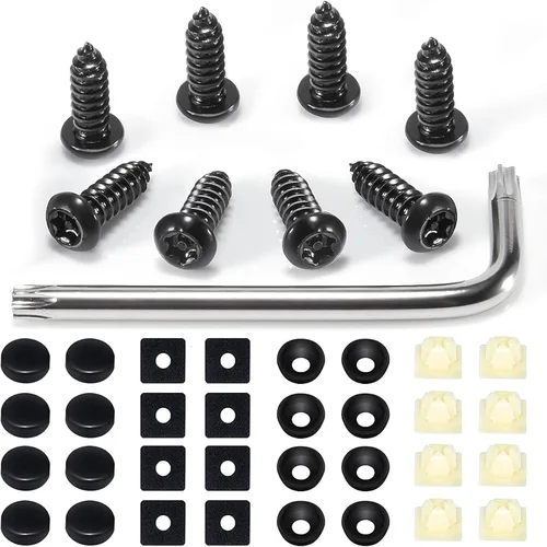 8 juegos de sujetadores antirrobo de acero inoxidable para matrícula, kits de tornillos a prueba de óxido y antivibración para matrícula (antirrobo)