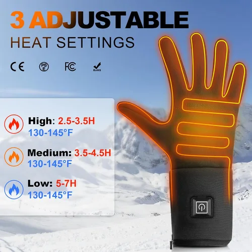 Miniatura 3 de BNZ Guantes calefactables para hombres y mujeres, guantes calefactables recargables para deportes de invierno, ciclismo en nieve, equitación, esquí