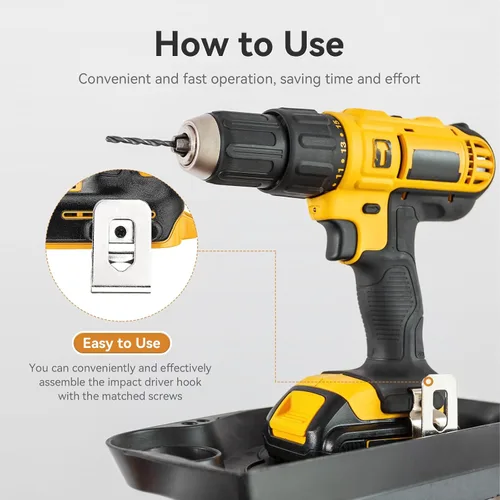 Miniatura 5 de Clips de cinturón para Dewalt, 4 clips de taladro de acero inoxidable 304, ganchos de herramientas con tornillos para N268241 N086039 compatibles