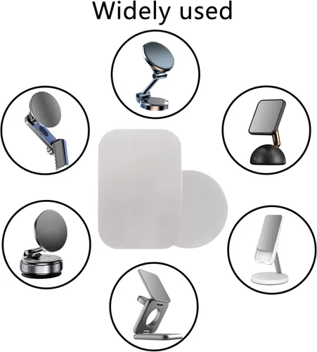 Miniatura 8 de GDMINLO Placa de metal de montaje (paquete de 4) para soporte magnético de teléfono con adhesivo completo para imán de teléfono