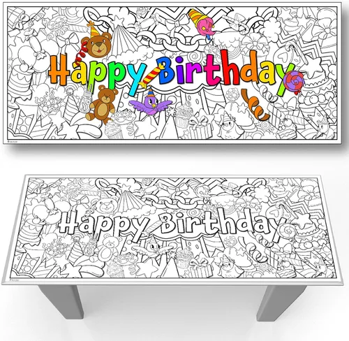 Miniatura 6 de Young N Refined Página de colorear personalizada para fiesta de cumpleaños con nombre personalizado (72 x 30 pulgadas)