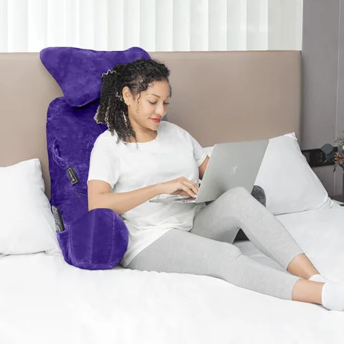 Miniatura 2 de Almohada de Lectura - Almohada de Descanso para Cama Extra Grande de 31" con Rollo de Cuello Desmontable y Brazos para Sentarse en la Cama o Sofá