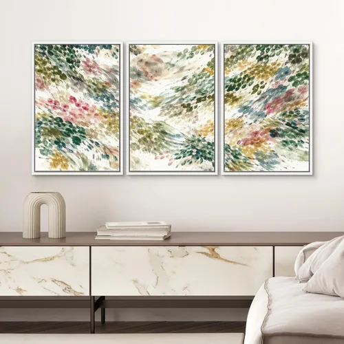 Miniatura 118 de SIGNWIN Lienzo enmarcado para pared, arte con pinceladas de flujo neutro en tonos beige abstractos, ilustraciones, arte moderno, decorativo