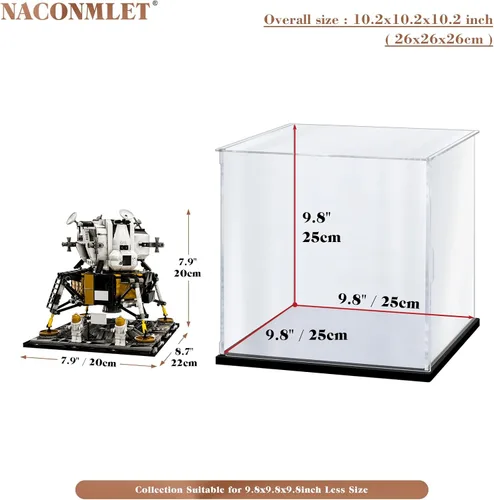 Miniatura 7 de Vitrina de acrílico transparente para figura de acción modelo Lego, caja de exhibición con base de espejo, caja organizadora a prueba de polvo