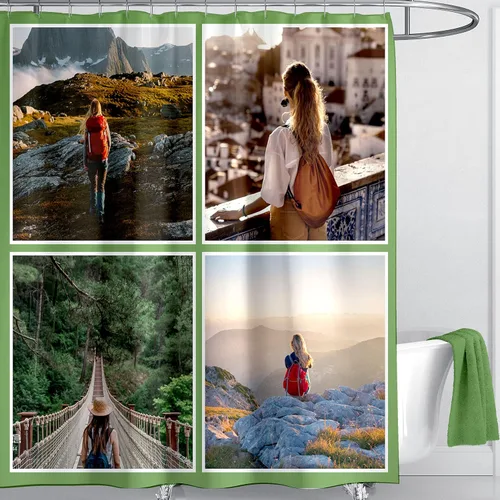 Miniatura 31 de Cortina de ducha personalizada, cortinas de ducha con foto personalizada, cortina de ducha personalizada de 60 x 72 pulgadas, añade tu propia Imagen
