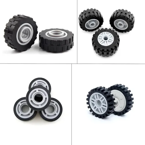 Miniatura 2 de 70PCS Neumáticos Ruedas y Ejes Conjuntos de Piezas de Construcción Accesorios para Vehículos de Coche Camión