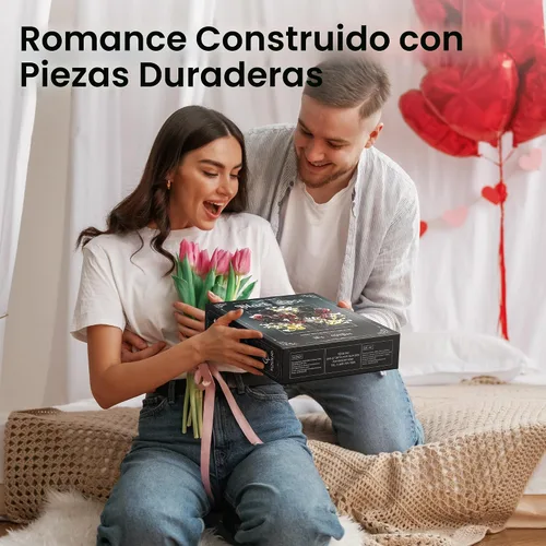 Miniatura 8 de Juego de construcción de ramo de rosas para adultos, regalos para mujeres, adolescentes, parejas, mamá, esposa, novia, colección de botánicos