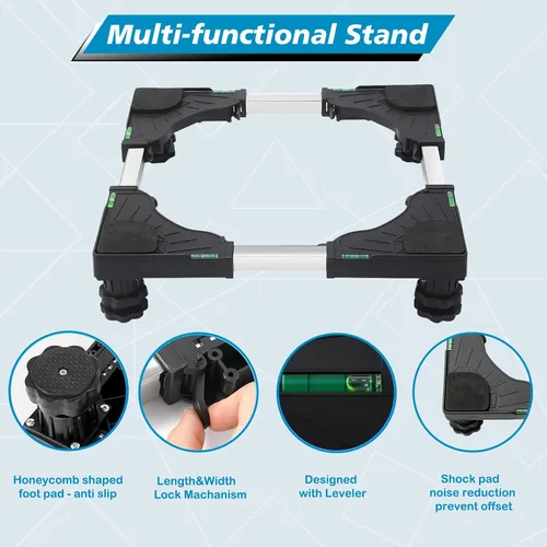 Miniatura 6 de I'SMARTMOON Mini soporte para nevera, base ajustable para refrigerador pequeño y lavadora, se adapta a dormitorios, oficinas y sótanos, base