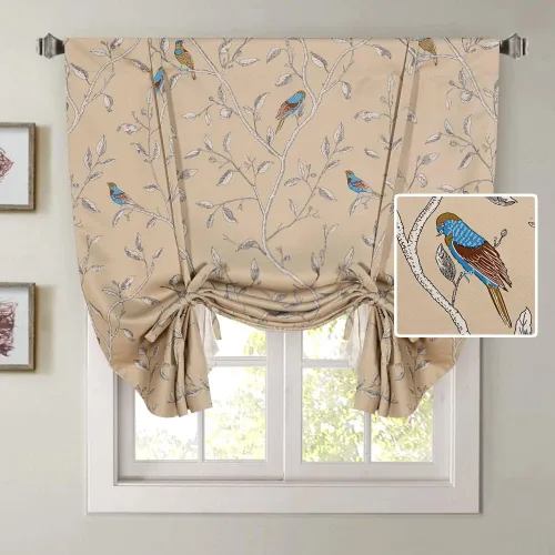 H.VERSAILTEX Blacout - Cortina de amarre de 63 pulgadas de largo, con aislamiento térmico y bolsillo para cortinero, panel de cortina ajustable, 42