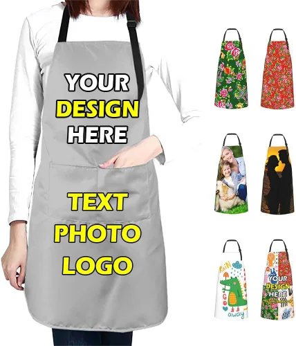 Miniatura 17 de Delantales impermeables personalizados para diseñar tu propia imagen, logotipo, texto, añadir fotos, delantal para cocinar hornear, 33 x 27.5