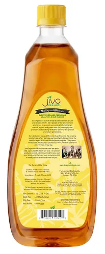 Miniatura 2 de Aceite de mostaza orgánico Jiva Organics 1 litro (33.8 onzas) - Sin GMO, Premium, prensado en frío