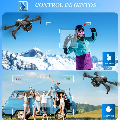 Miniatura 3 de Dron con cámara 1080P HD, mini dron para principiantes, niños y adultos, cuadricóptero RC con 2 baterías, estuche de transporte, vuelo estable