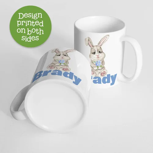 Miniatura 3 de Kids Easter Bunny Blue Personalized Cup, Unbreakable Mug Customized with Child's Name, Microwave Dishwasher Safe, BPA Free