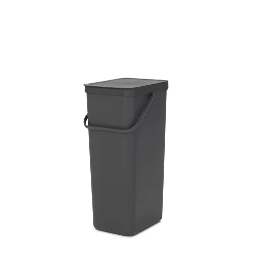 Miniatura 7 de Brabantia Sort & Go Cubo de Reciclaje 3.2 Galones (Verde Jade) Cubo de Basura de Plástico Eficiente en Espacio con Asa, Tapa Removible y Que