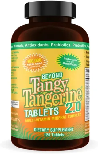 Miniatura 9 de Youngevity Beyond Tangy Tangerine 2.0 Complejo multivitamínico y mineral, hecho con alimentos naturales y integrales, 160,000 ORAC, 120 tabletas