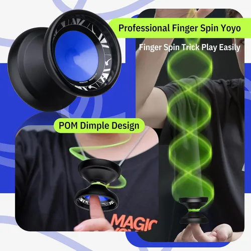 Miniatura 3 de MAGICYOYO V11 Finger Spin Yoyo Yoyo profesional de metal de doble propósito para niños de 8 a 12 años y adultos, Yoyo sensible e insensible