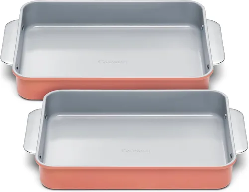 Miniatura 19 de Caraway Sartén rectangular de cerámica antiadherente de 9 x 13 pulgadas, revestimiento de cerámica naturalmente resbaladizo, no tóxico, libre