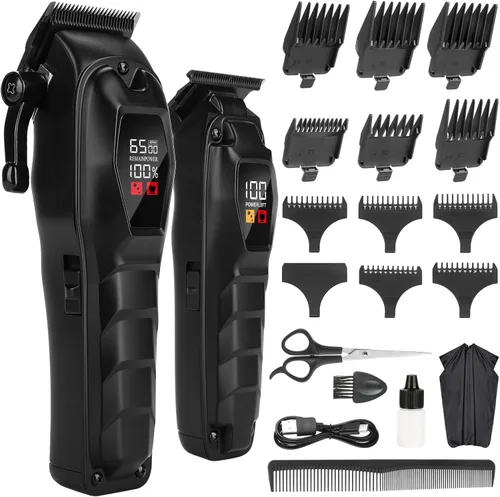 Miniatura 8 de Cortador de pelo para hombres, cortapelos profesional inalámbrico recargable, potente, recortador de barba, herramienta de corte de pelo y aseo