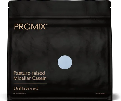 ProMix Nutrition Proteína en polvo de caseína, alimentada con pasto, criada en pastos, caseína micelar de liberación lenta, sin gluten, sin sabor,