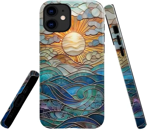 Miniatura 29 de Funda TnXee Compatible con iPhone 11, Funda Híbrida Brillante de 2 Capas para Prevenir Caídas para Niñas y Niños, Aspecto Bonito con Flores Salvajes