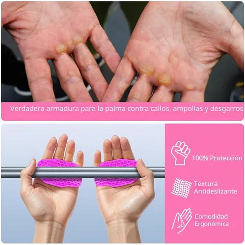 Miniatura 4 de Agarres antideslizantes ampliados de 2ª generación – Guantes protectores de manos ergonómicos de silicona para levantamiento de pesas, dominadas