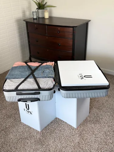 Miniatura 4 de Portaequipajes portátil para viajes, soporte plegable para maleta que se adapta al interior del equipaje, soporte ligero para maletas para hoteles