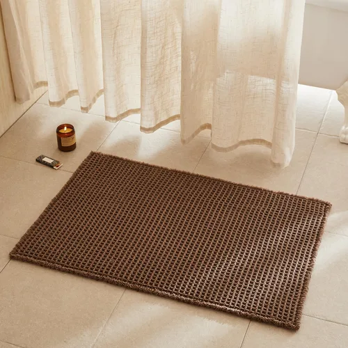 Miniatura 127 de TYUU Tapete de baño estilo gofre, tapete de baño bohemio, antideslizante, lavable, súper absorbente, de secado rápido, bonito tapete de baño