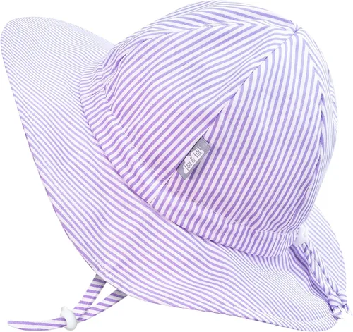 Miniatura 29 de JAN & JUL Sombrero de sol de algodón UPF 50+ con ala ancha para niñas pequeñas