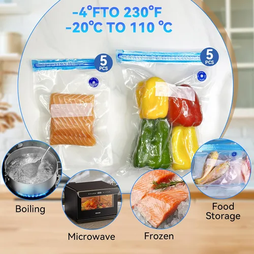 Miniatura 7 de Sellador al vacío de mano inalámbrico con [5 bolsas grandes y 5 medianas] bolsas de vacío para viajes, bomba automática para conservación