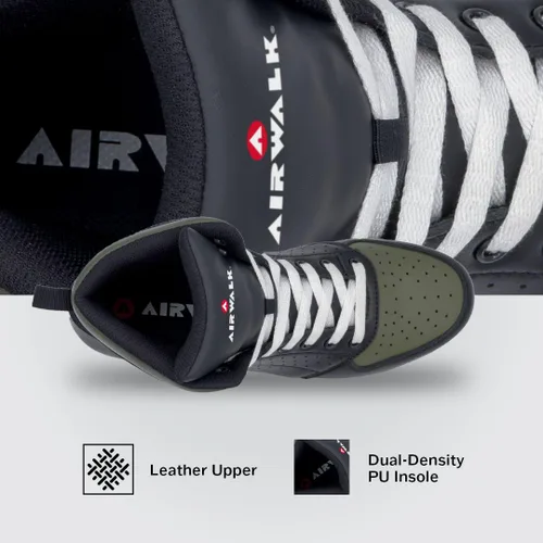 Miniatura 5 de Airwalk Arena Mid Top Composite Toe - Zapatos de trabajo industriales para hombre, negrooliva, talla 7, anchos, cómodos y ligeros para hombre