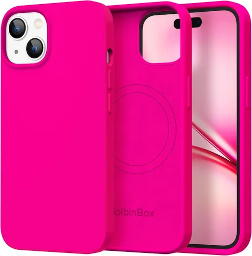 Miniatura 10 de GolbinBox Funda magnética para iPhone 17, compatible con MagSafe, cubierta de silicona integrada para control de cámara, funda de silicona líquida a